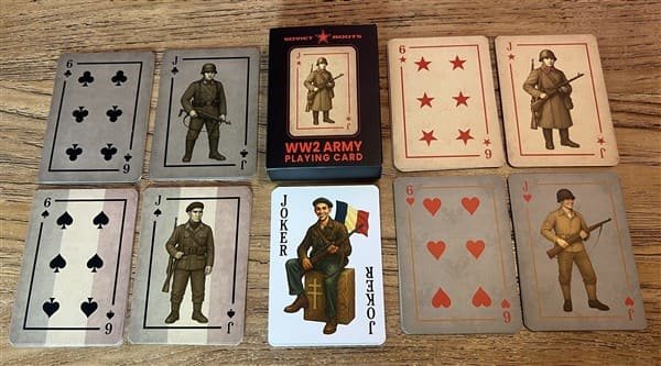 WW2 soldier playing card featuring World War II military uniform illustration
