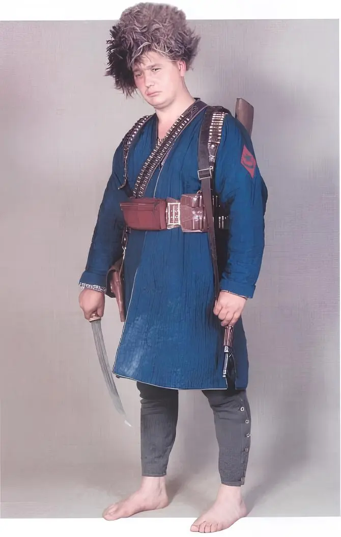 Bashkir Red Army volunteer in traditional uniform, Russian Civil War 1918