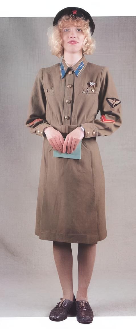 Junior Lieutenant of the Soviet Air Force wearing Red Army uniform, 1941