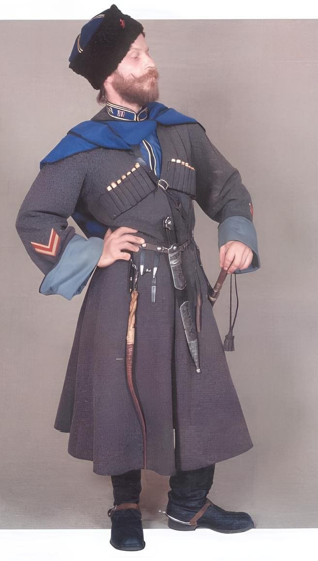 Red Army major in Terek Cossack cavalry parade uniform, 1936–1941