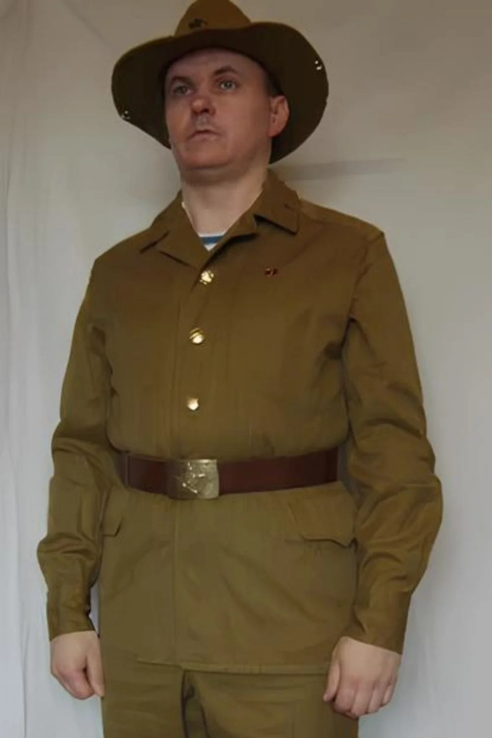 Soviet Afghanka uniform with panama hat, USSR Afghan War field clothing
