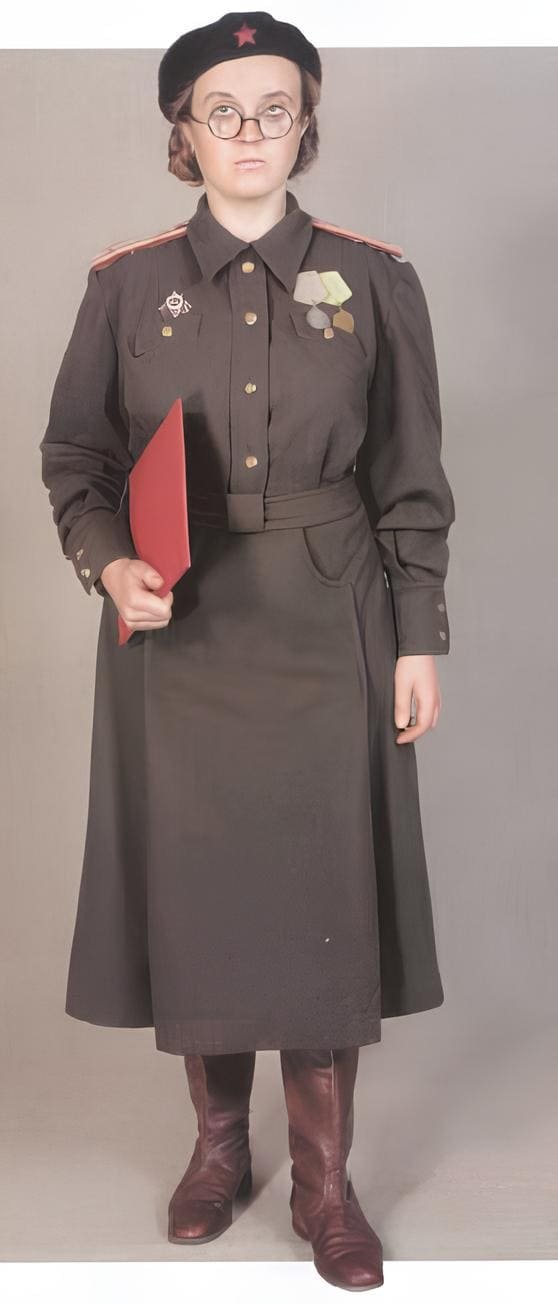 Soviet justice lieutenant in daily uniform, military legal service, 1943–1945