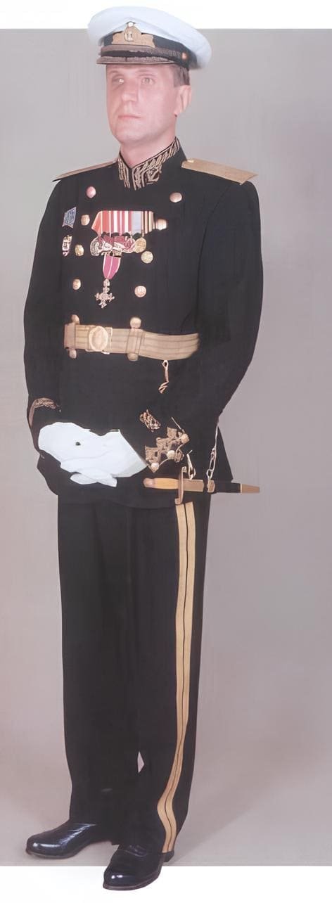 Soviet Navy rear admiral in parade uniform, 1945