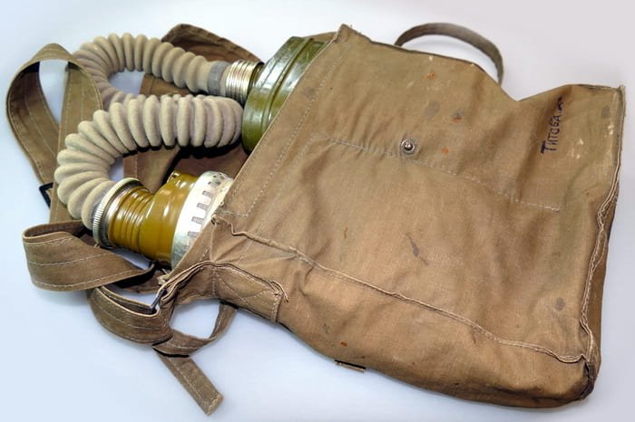 Soviet gas mask bag Model 1939, Red Army field equipment, World War II
