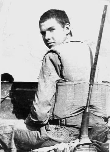 Soviet soldier wearing early or improvised body armor