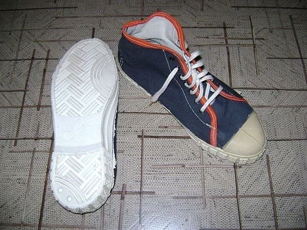 Soviet soldiers wearing canvas sneakers during the Afghan War, 1980s