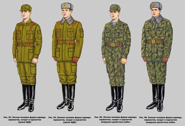 Soviet Army Afghanka field uniform with boots, summer and winter versions for soldiers and sergeants