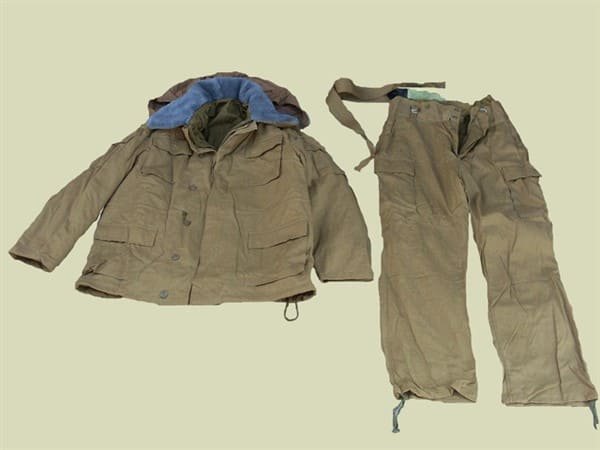 Soviet Afghan War winter uniform jacket and trousers laid flat