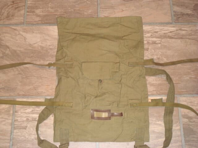 Soviet Army duffel bag sidor, flat view, standard field gear used between 1968 and 1991