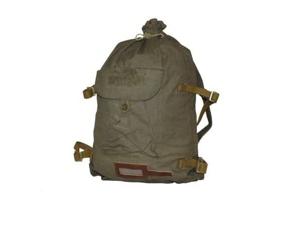 Soviet Army duffel bag sidor packed and closed, standard field gear used during the late Cold War era