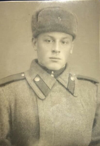 Portrait of a Soviet Army soldier wearing post-war uniform, mid-1950s