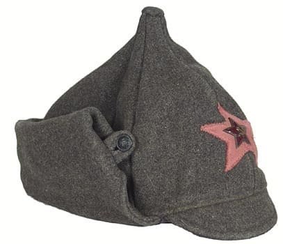 Soviet Budenovka hat World War II, Red Army winter uniform headgear