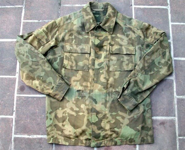 Soviet Butan camouflage field jacket laid flat, Cold War period