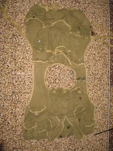 Soviet BVD load-bearing vest laid flat showing construction and pockets