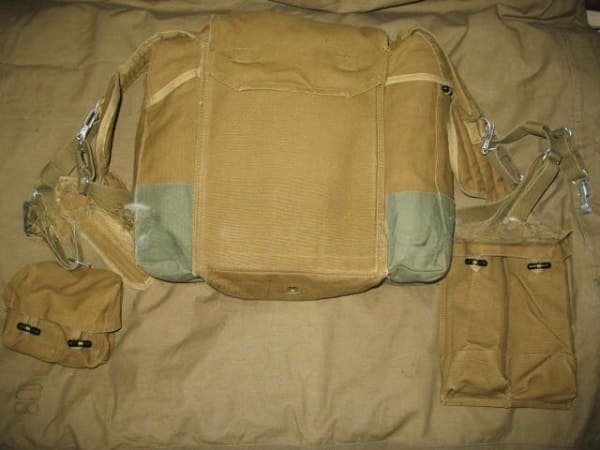 Soviet RD-54 airborne backpack with integrated pouches, used by VDV paratroopers as field gear