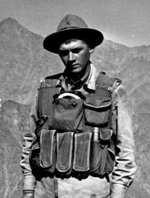 Soviet soldier wearing improvised chest rig during the Afghan War