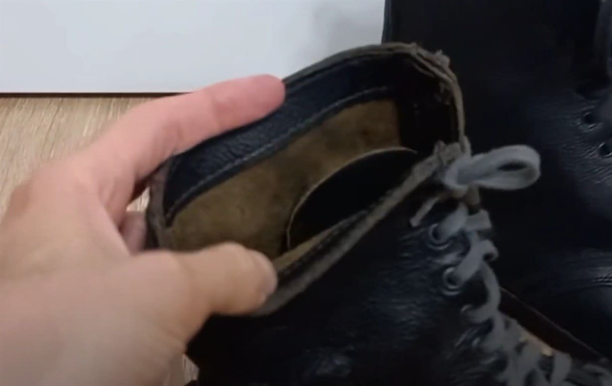 Soviet M69 Afghan war combat boots leather quality close-up