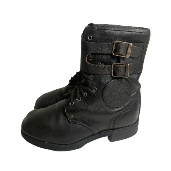 Soviet Afghan War VDV boots M88 with straps, rare airborne leather combat boots