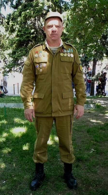 Afghan War veteran wearing Soviet Afghanka uniform