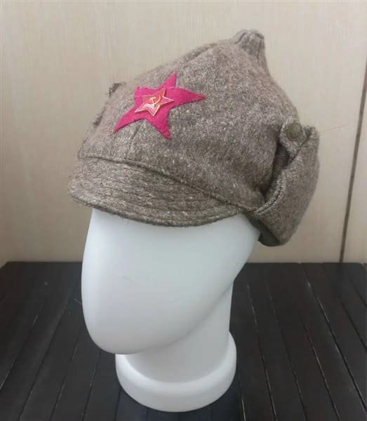 Budyonovka winter cloth helmet with red star, Red Army replica