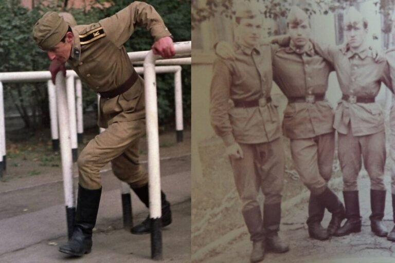 Cold War Soviet Army Uniform during obstacle course training and daily service in the 1980s