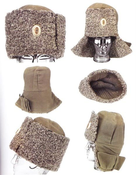 Pre-revolutionary Russian army papakha with foldable ear and neck protection