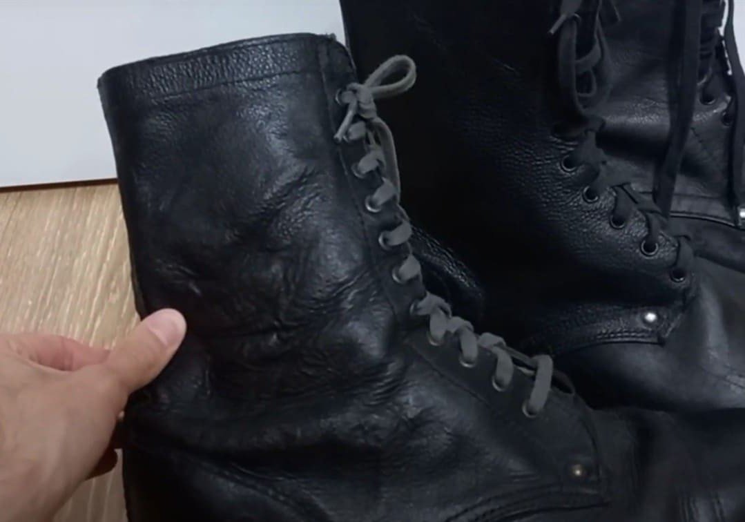 Soviet Afghan war combat boots M69 leather quality side view