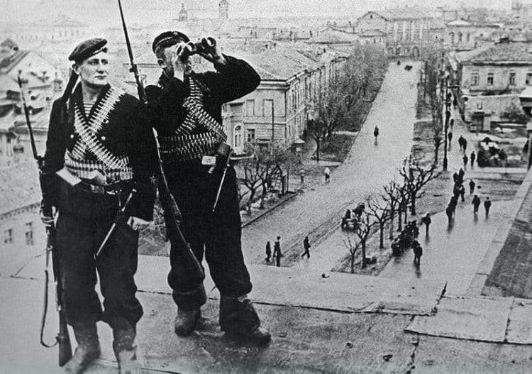 soviet sailors wearing telnyashka striped shirts known as Black Death during world war 2
