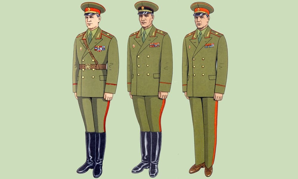 Soviet Army generals everyday service uniform Cold War period illustration