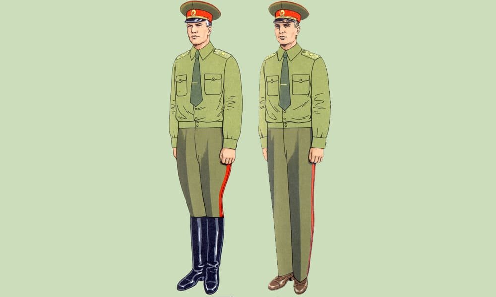 Soviet Army generals service shirt uniform with shoulder boards USSR illustration