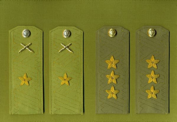 Soviet Army general removable shoulder boards for shirt major general artillery and colonel general