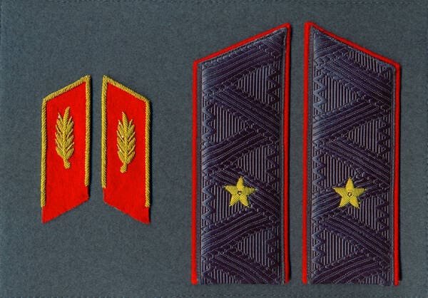 Soviet Army major general overcoat shoulder boards and collar tabs USSR general uniform