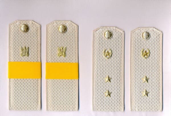 Soviet removable shoulder boards for parade white shirt senior sergeant automobile troops and warrant officer motor rifle troops USSR 1988