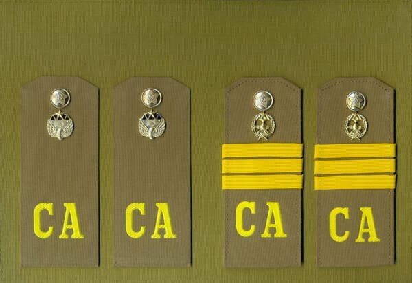 Soviet removable shoulder boards for shirt of road troops private and pipeline troops sergeant with CA letters USSR Army uniform 1988