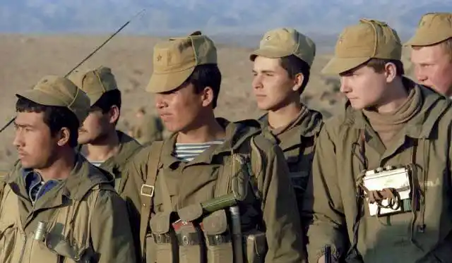 Soviet soldiers wearing gorka mountain suit Afghanistan war