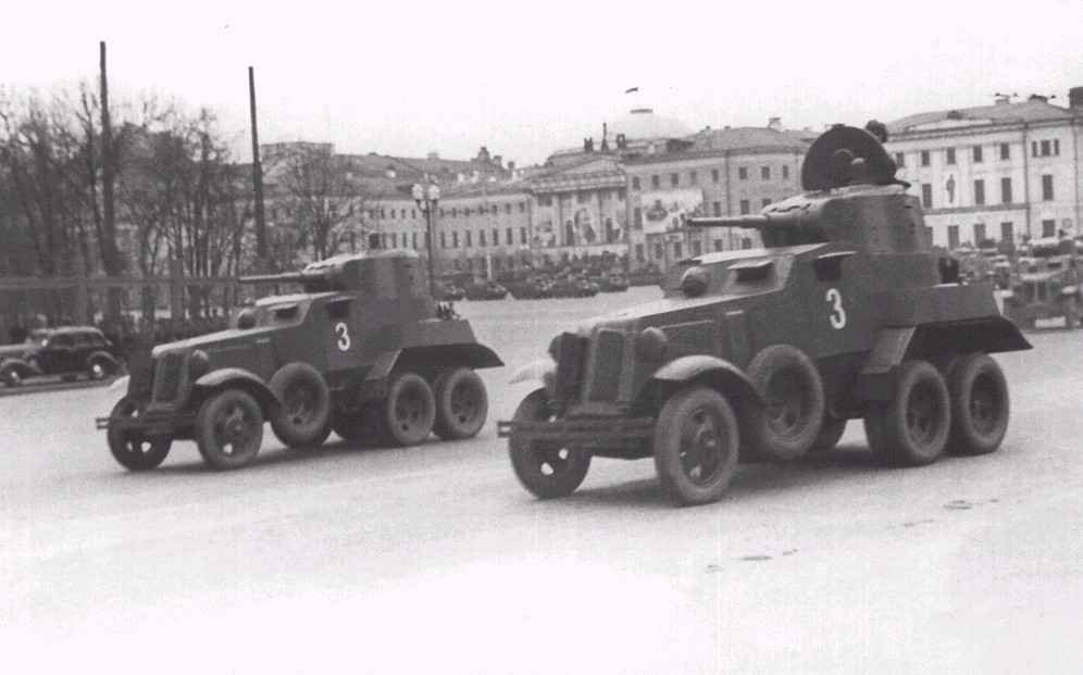 Archive photo of the Soviet BA-10 armored car