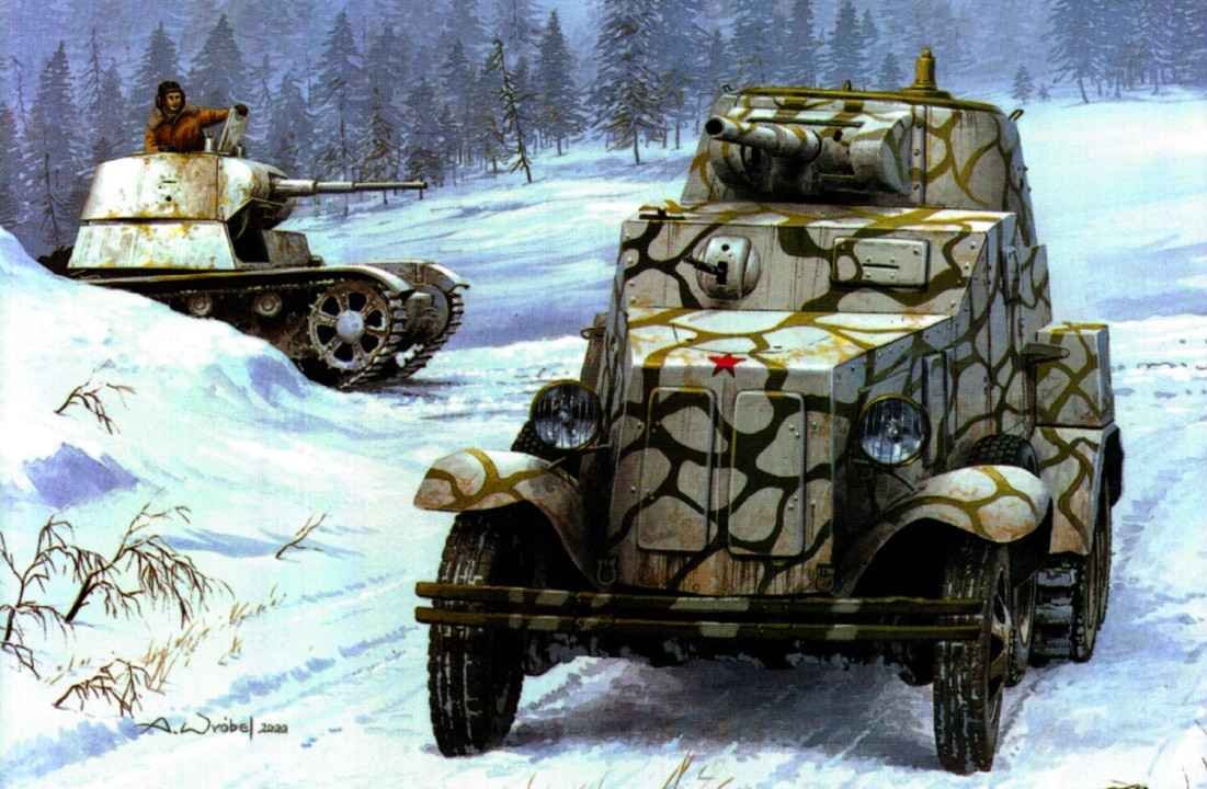 Soviet BA-10 armored car during World War 2