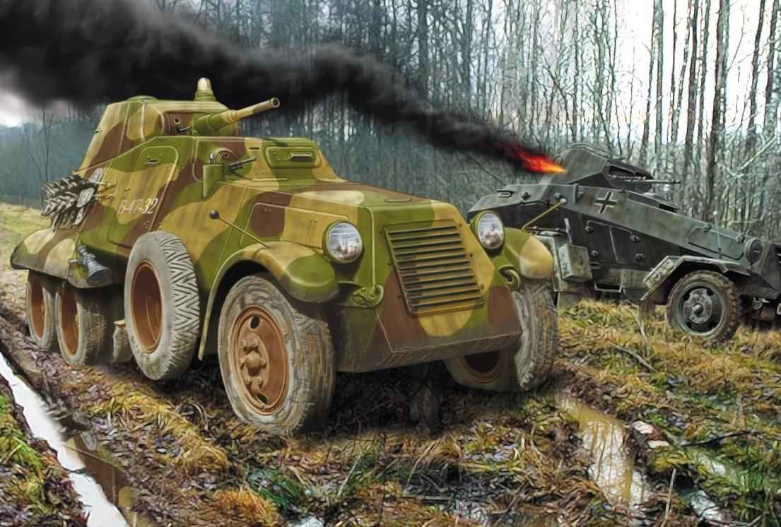 Scale model of the Soviet BA-11 armored car