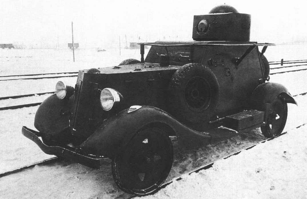 Historic photo of the Soviet BA-20 armored car