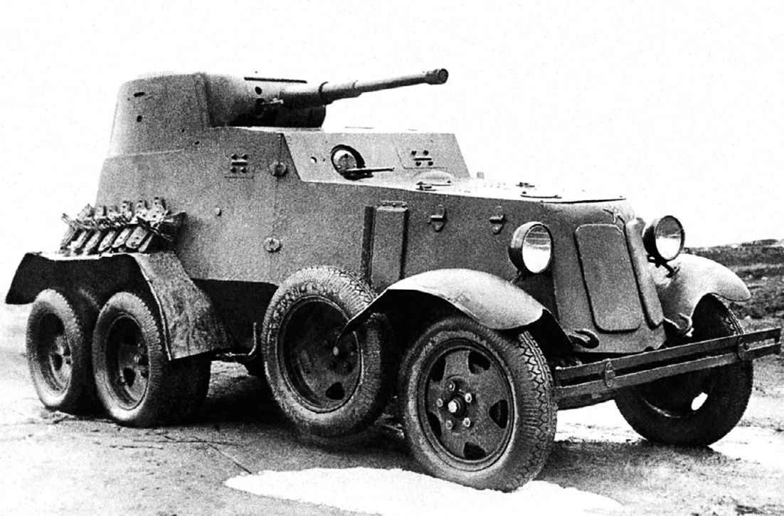 Historic Soviet BA-3 BA-6 and BA-9 armored cars