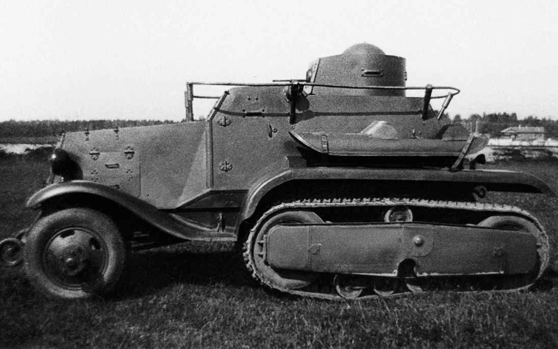 Historic photo of the Soviet BA-30 armored car