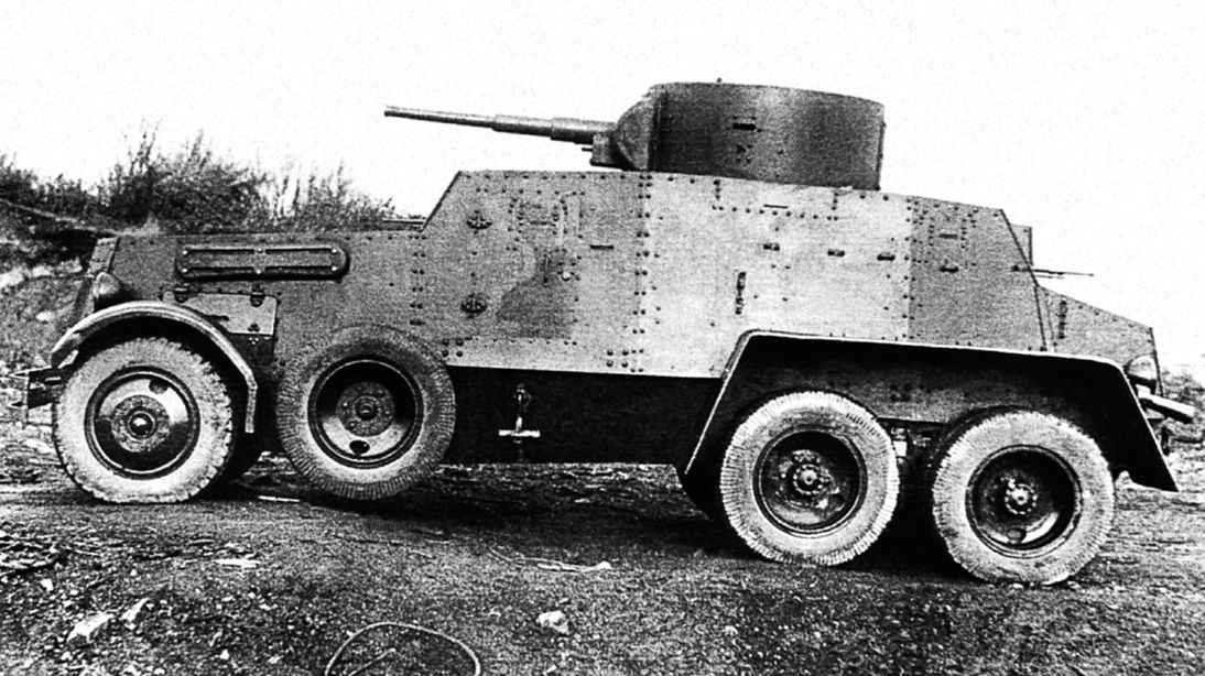 Archive image of the Soviet BA-5 armored car