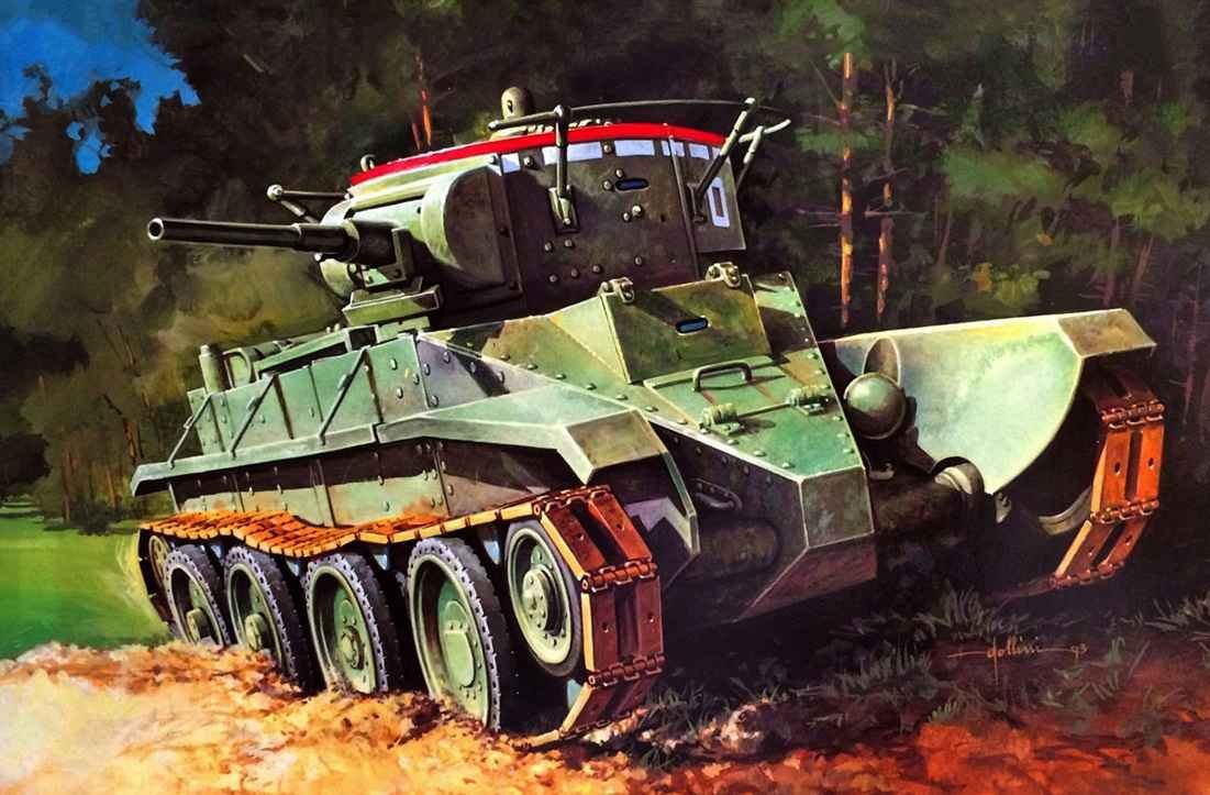Scale model of the Soviet BT-5 light tank
