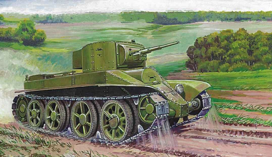 Scale model of the Soviet BT-6 light tank