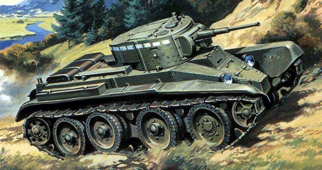 Scale model of the Soviet BT-7 light tank
