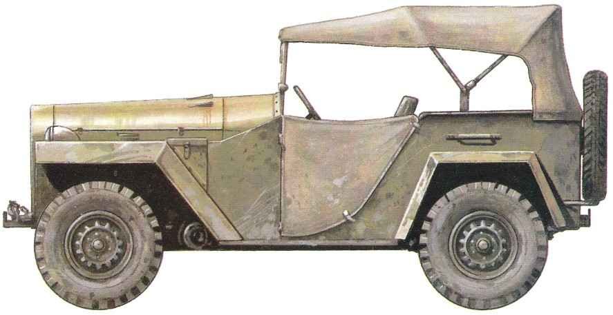 Historic photo of Soviet GAZ-64 and GAZ-67 military vehicles