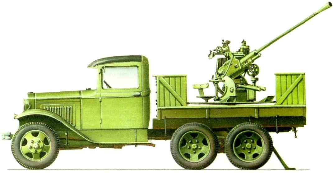 Scale model of the Soviet GAZ-MM and GAZ-AA trucks