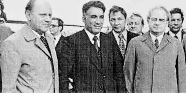 Afghan President Hafizullah Amin with members of the Soviet Politburo before the Soviet-Afghan War