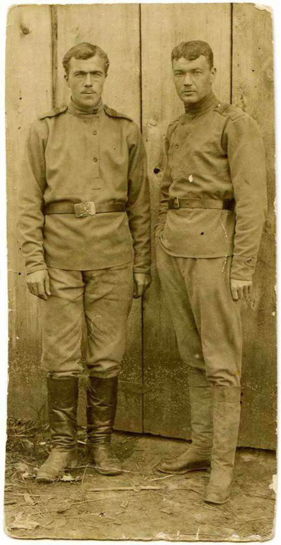 Russian Army soldiers wearing leather boots and canvas boots during the summer of 1917