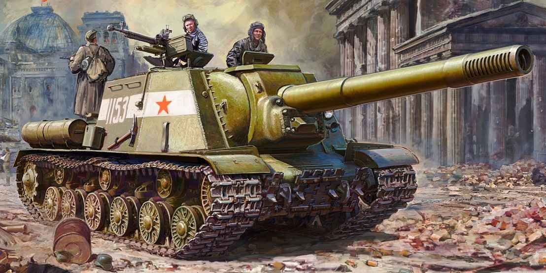 Soviet ISU-152 heavy self-propelled artillery gun from World War II